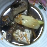 豆腐とシイタケと白ネギの甘辛煮